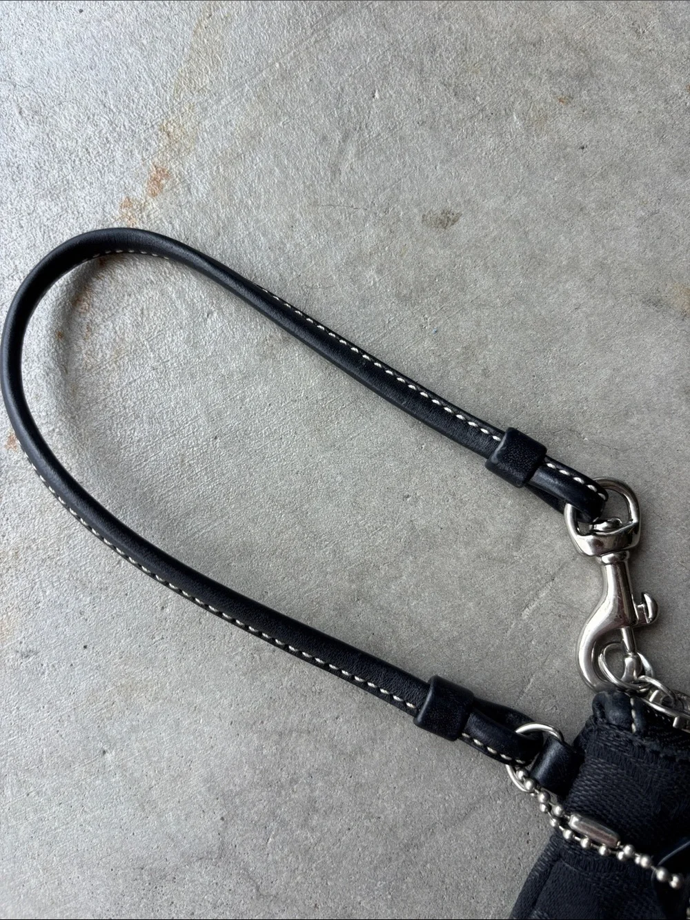 Coach Canvas Black Signature Logo Wristlet with Strap